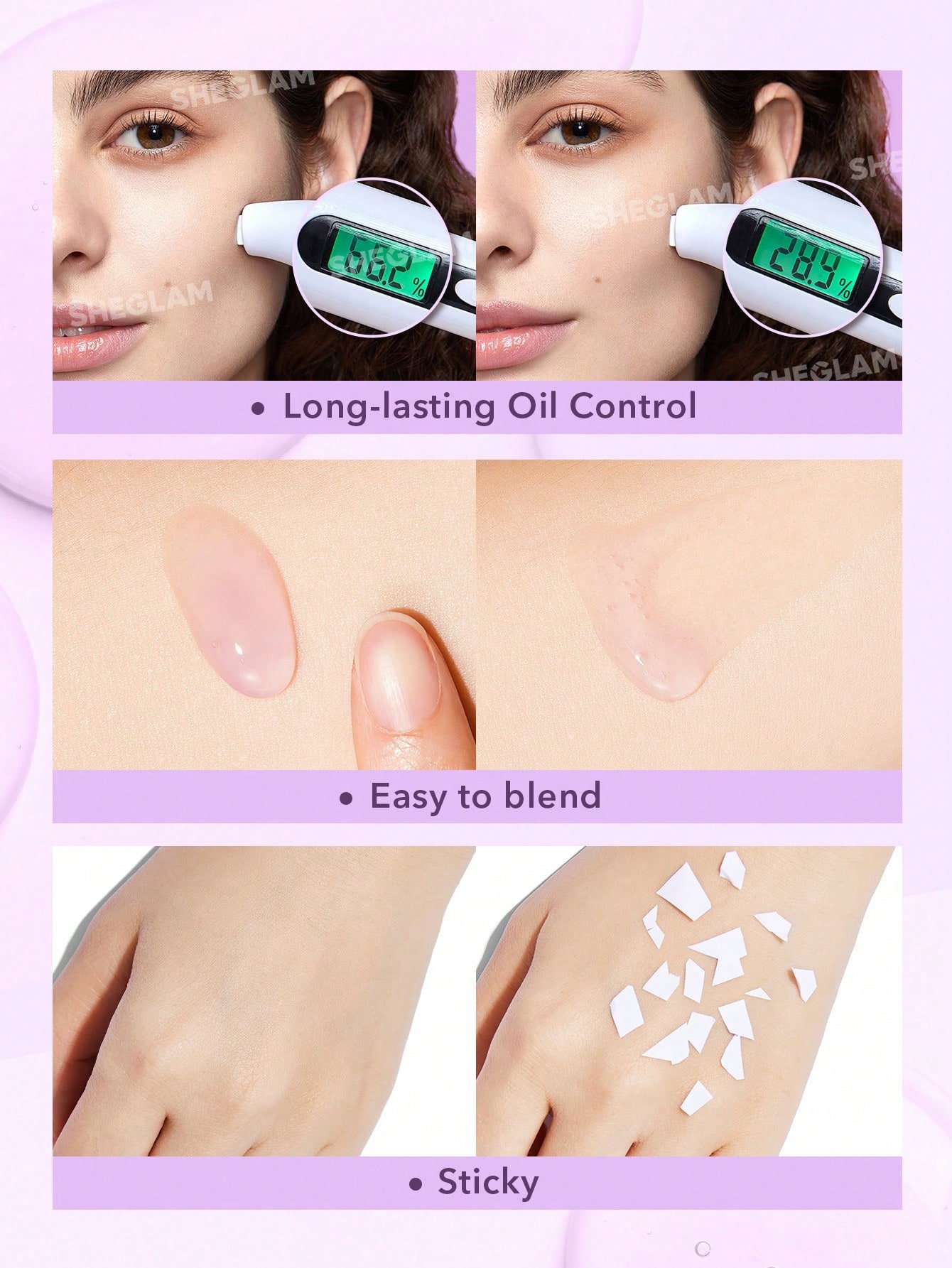 SHEGLAM Good Grip Hydrating Primer 40 ml Blueberry + AHA - Image 3