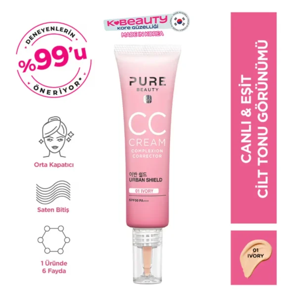 Pure Beauty CC Cream Complexion Corrector 01 Ivory